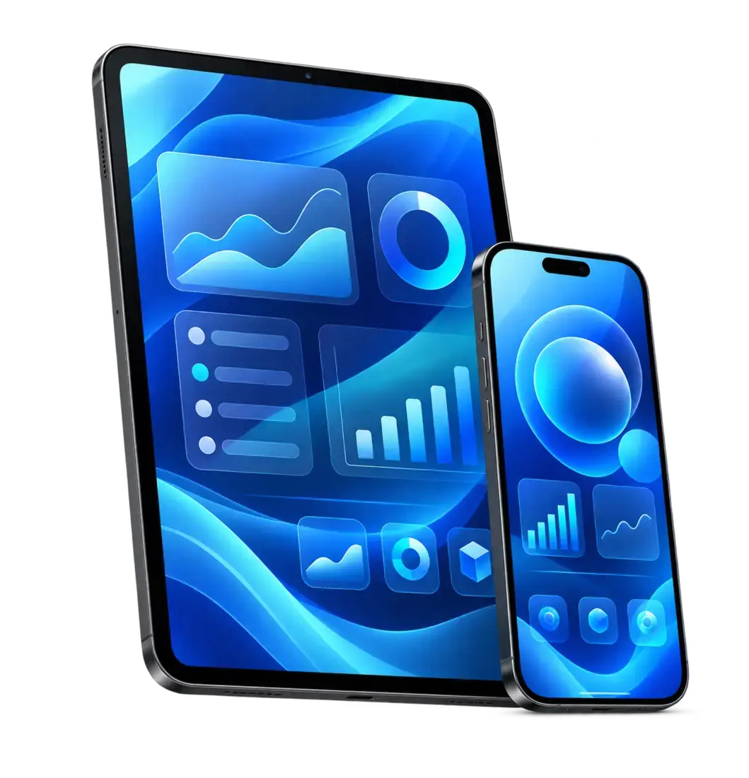 iOS app development company showcasing modern iPhone and iPad interfaces